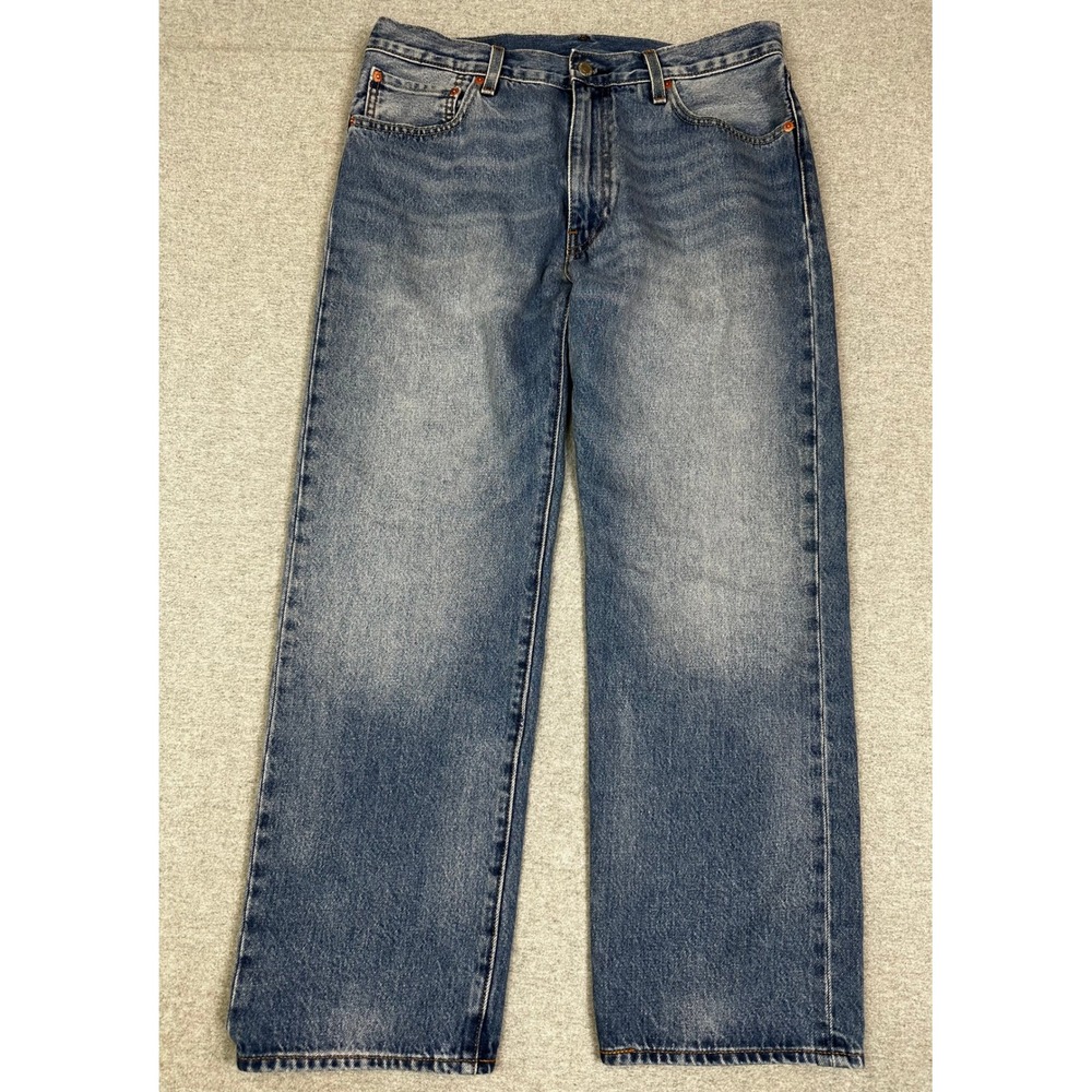 Levis 555 Premium Jeans Mens 33x30 Medium Wash Blue Great Fade Premium Denim